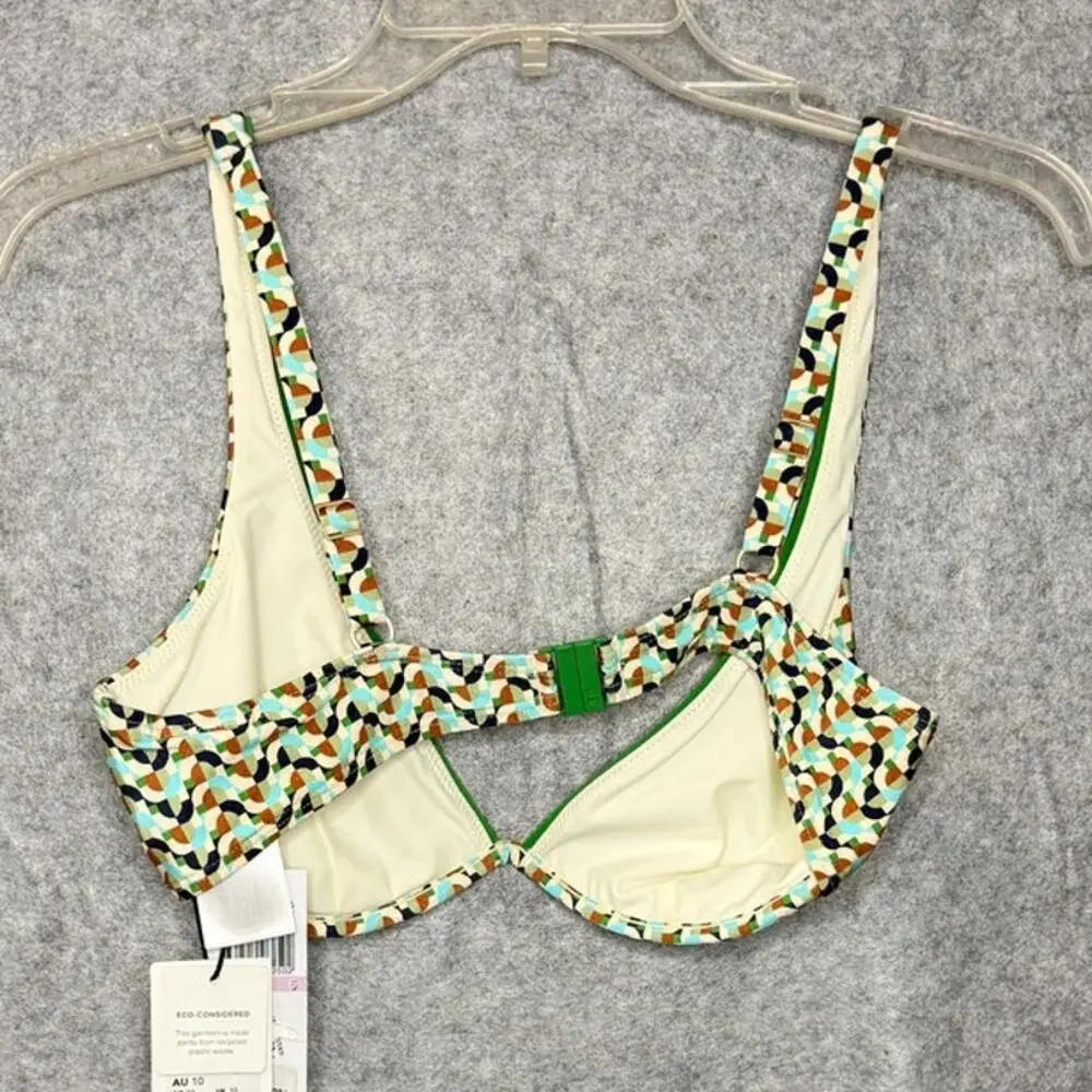 JETS Australia Acacia Multi Color Underwire Bikini Top NWT Size US 6
